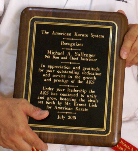Mike's Special Award Plaque