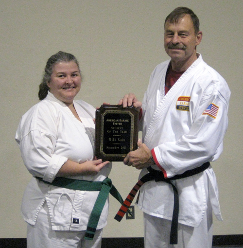 Miki Gain 2011 Student of the Year from Salem Karate Club in West Virginia