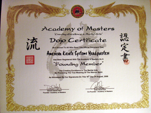 Founding Member Certificate